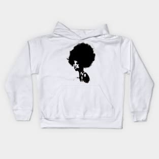 Afro hair woman, ink brush painting Kids Hoodie